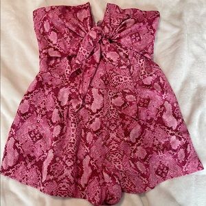 Pink Snake Print Romper